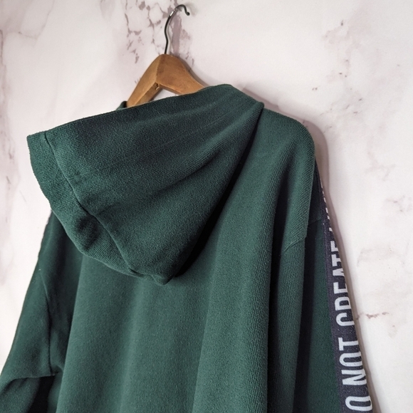 Zara Hoodie Sweatshirt Size Small Crop Green Do Not Create Limits Long Trafaluc - Picture 11 of 12